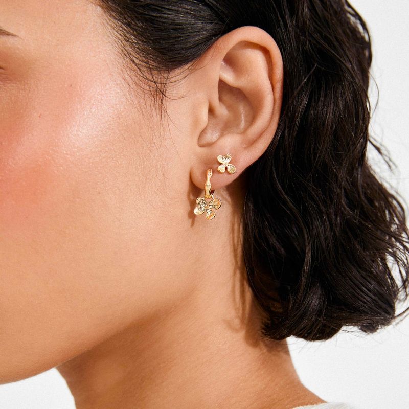 Pilgrim Gold Ajani Flower 2-in-1 Earring Set