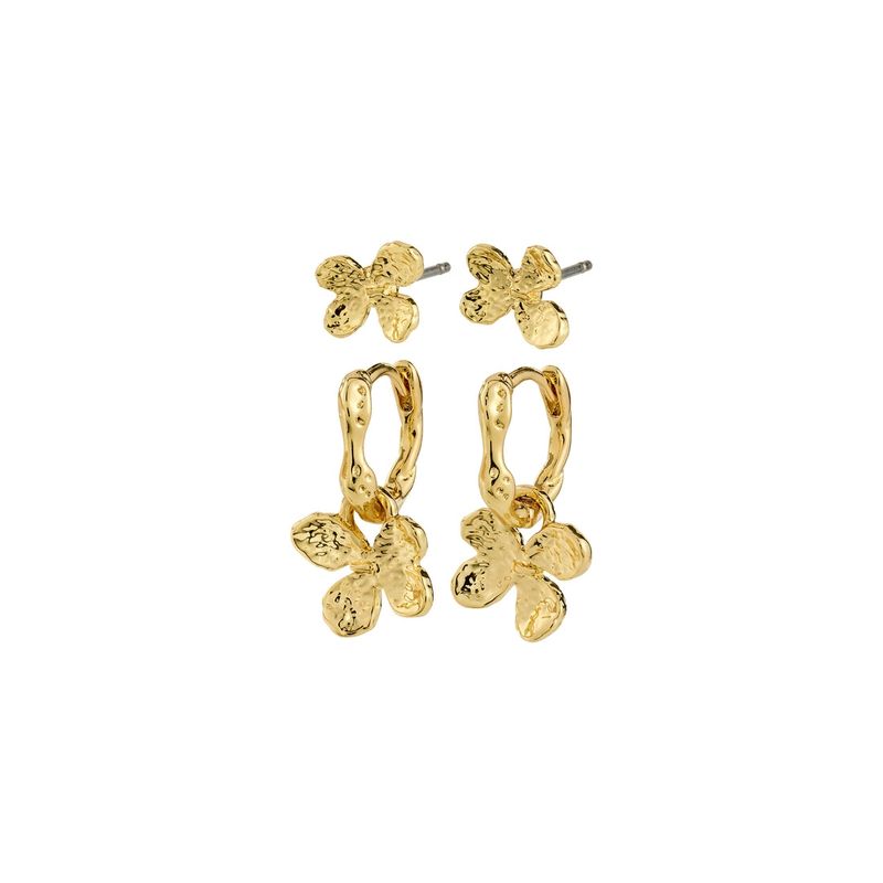 Pilgrim Gold Ajani Flower 2-in-1 Earring Set