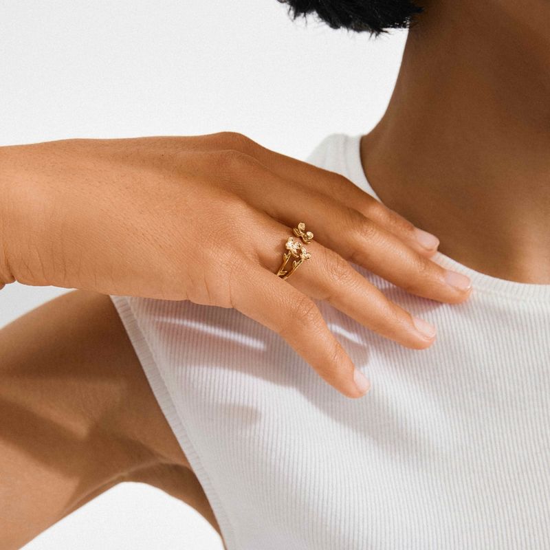 Pilgrim Gold Ajani Flower Ring