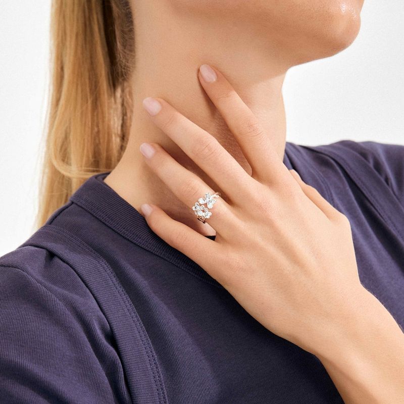 Pilgrim Silver Ajani Flower Ring