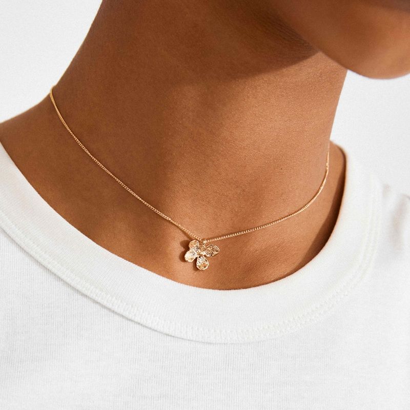 Pilgrim Gold Ajani Flower Pendant Necklace