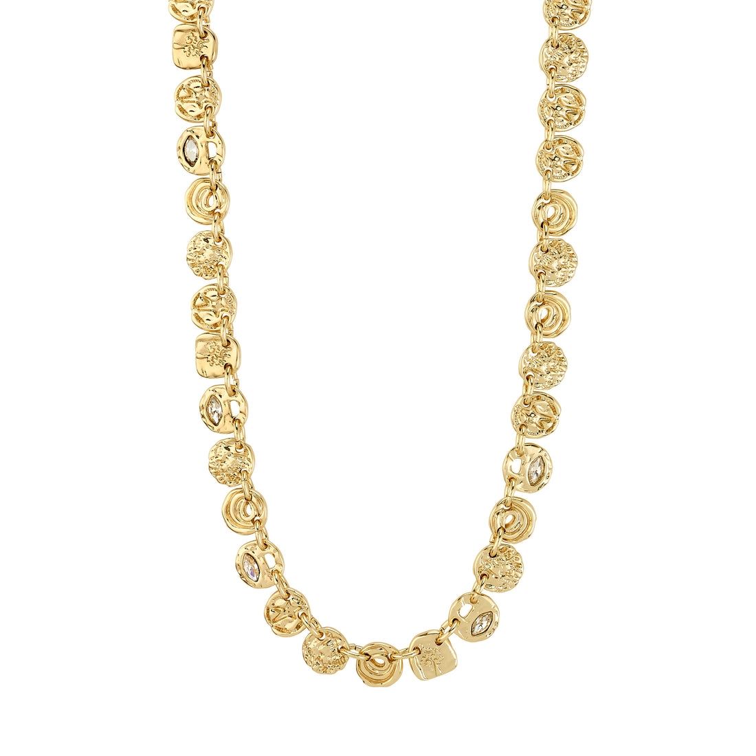 Pilgrim Gold Fire Coins &amp; Crystal Necklace