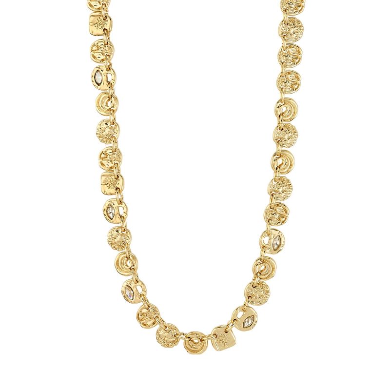 Pilgrim Gold Fire Coins &amp; Crystal Necklace