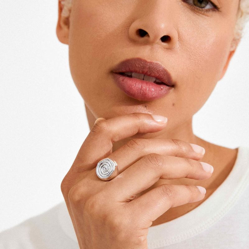 Pilgrim Silver Air Spiral Chunky Ring