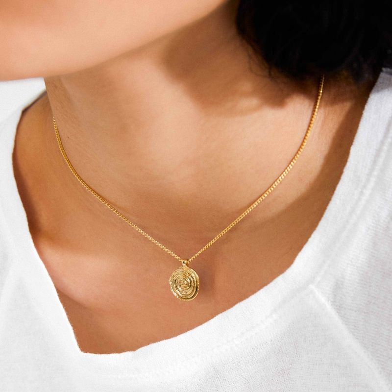 Pilgrim Gold Air Spiral Coin Necklace