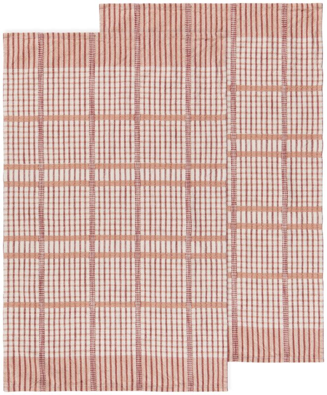 Danica Heirloom Finlay Check Dishtowel (Set of 2) | Bisque
