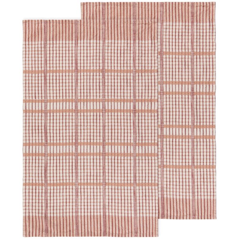 Danica Heirloom Finlay Check Dishtowel (Set of 2) | Bisque