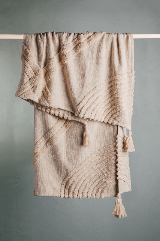 Danica Heirloom 50in x 60in Neva Throw | Natural