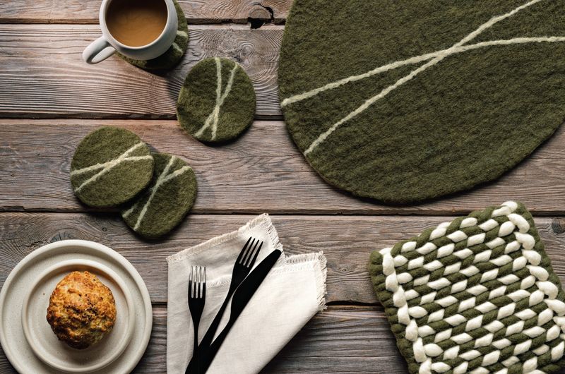 Danica Heirloom Wool Braid Trivet | Olive Branch