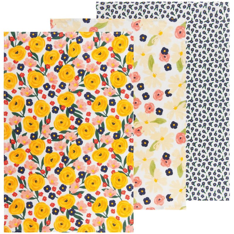 Now Designs Baker's Floursack Dishtowels (Set of 3) - Full Bloom