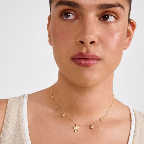 Pilgrim Gold Prism Necklace