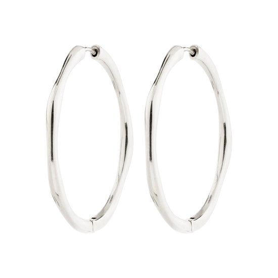 Pilgrim Silver Haze Hoop Earrings