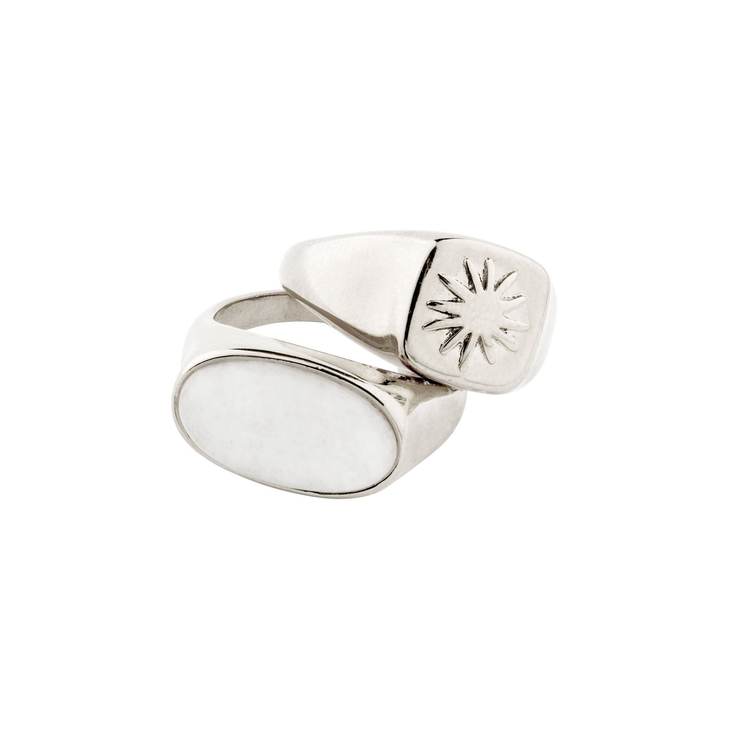 Pilgrim Silver Prism 2-in-1 Ring Set