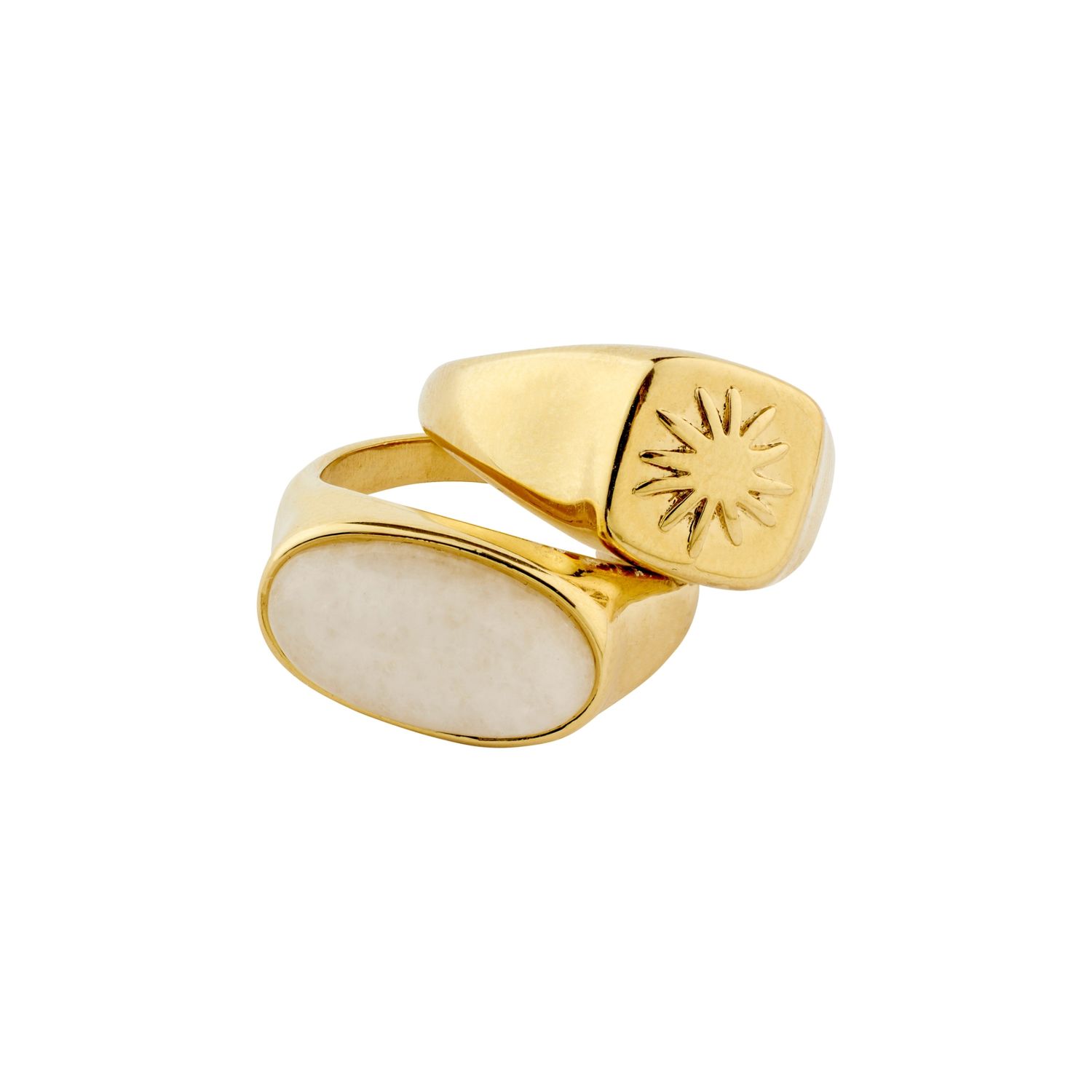 Pilgrim Gold Prism 2-in-1 Ring Set