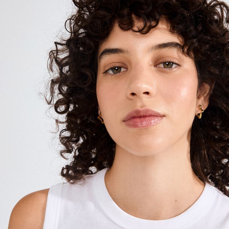 Pilgrim Gold Solari Star Hoop Earrings
