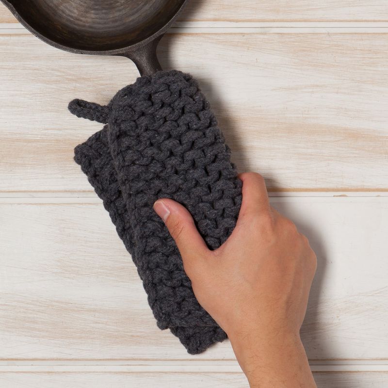 Danica Heirloom Knit Potholder | Shadow