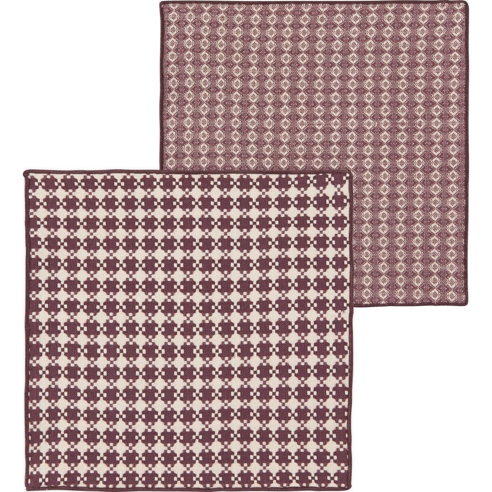 Danica Heirloom Facet Woven Dishcloths Set of 2 - Ash Plum