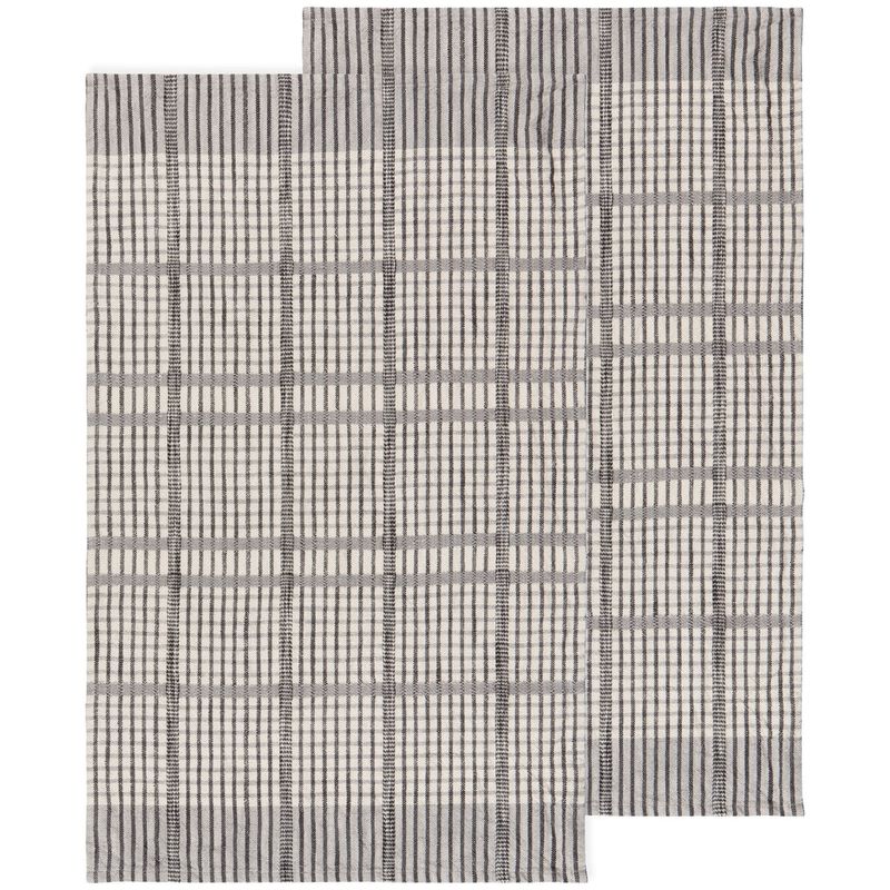 Danica Heirloom Finlay Check Dishtowel (Set of 2) | Pewter