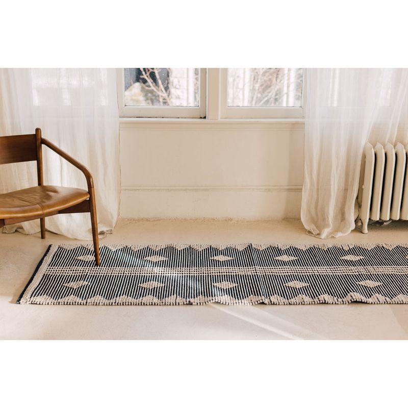 Danica Heirloom Cotton 2.5'x8' Hallway Runner | Mirror Midnight