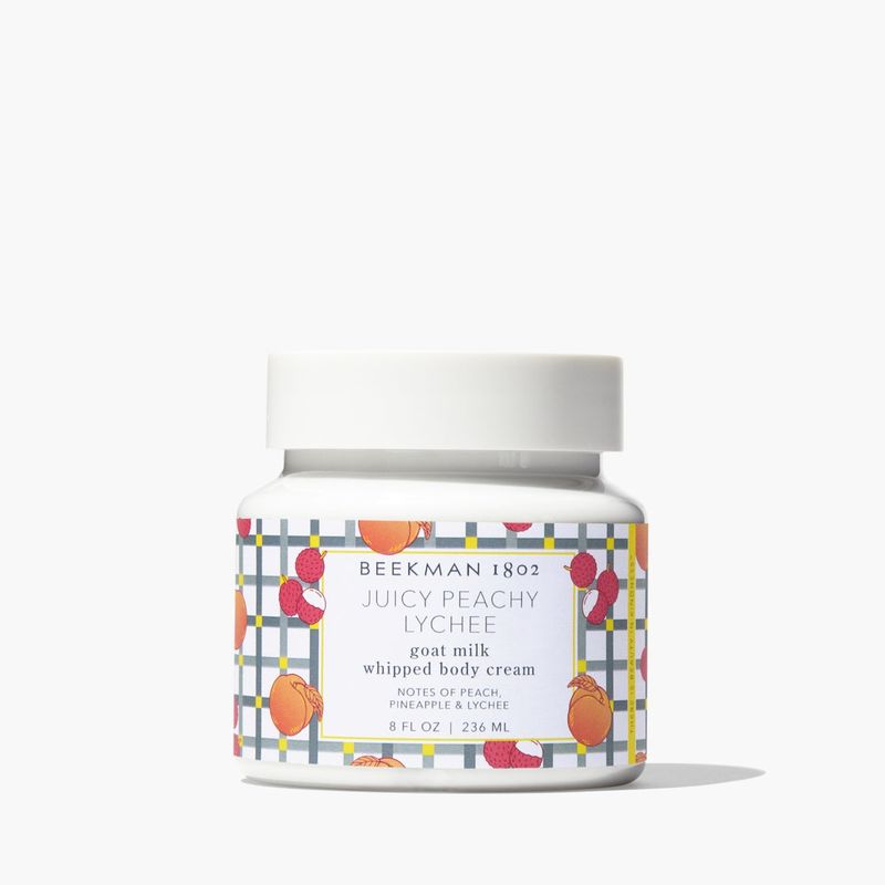 Beekman 1802 Goat Milk Whipped Body Cream 8oz | Juicy Peach Lychee