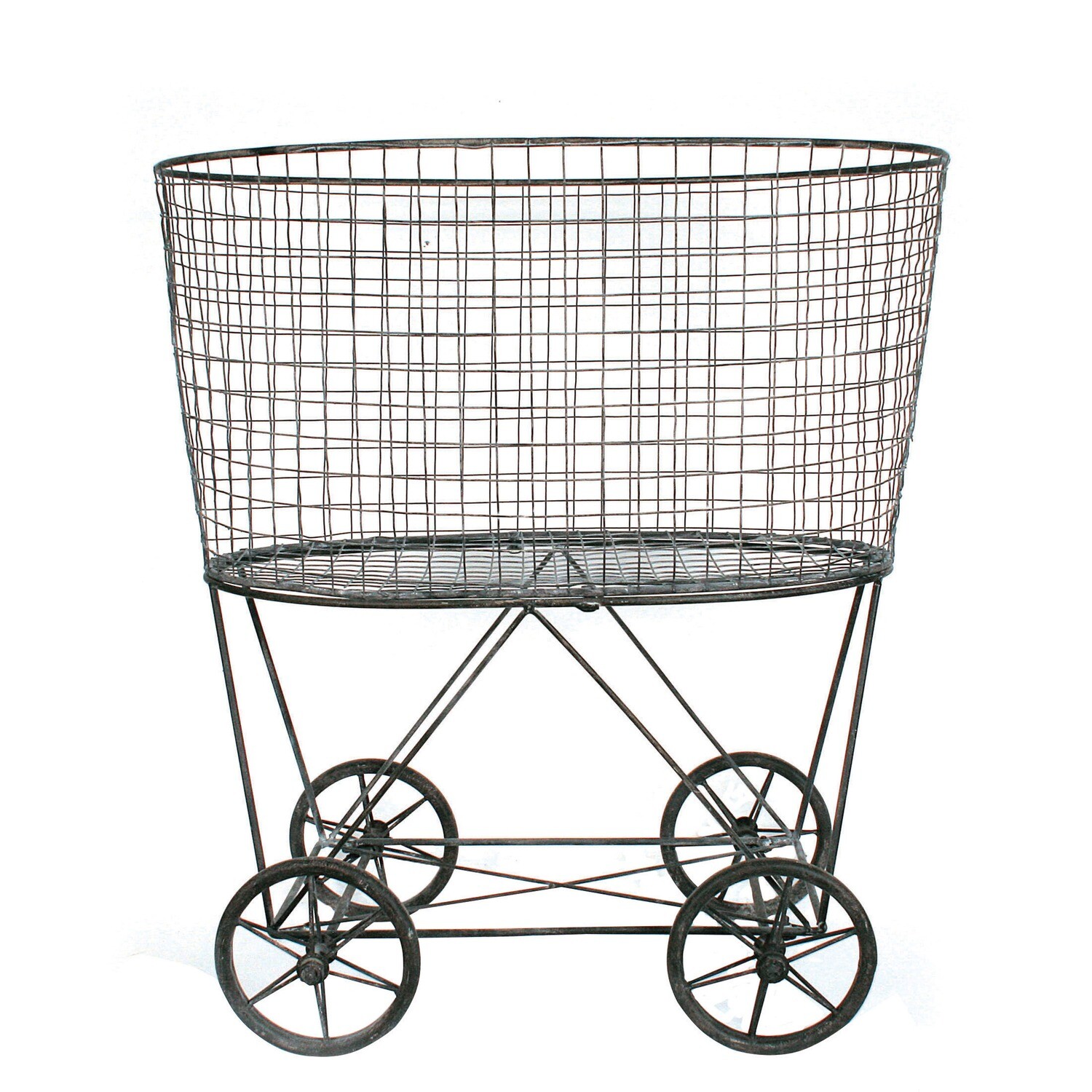Metal Wire Laundry Basket With Wheels