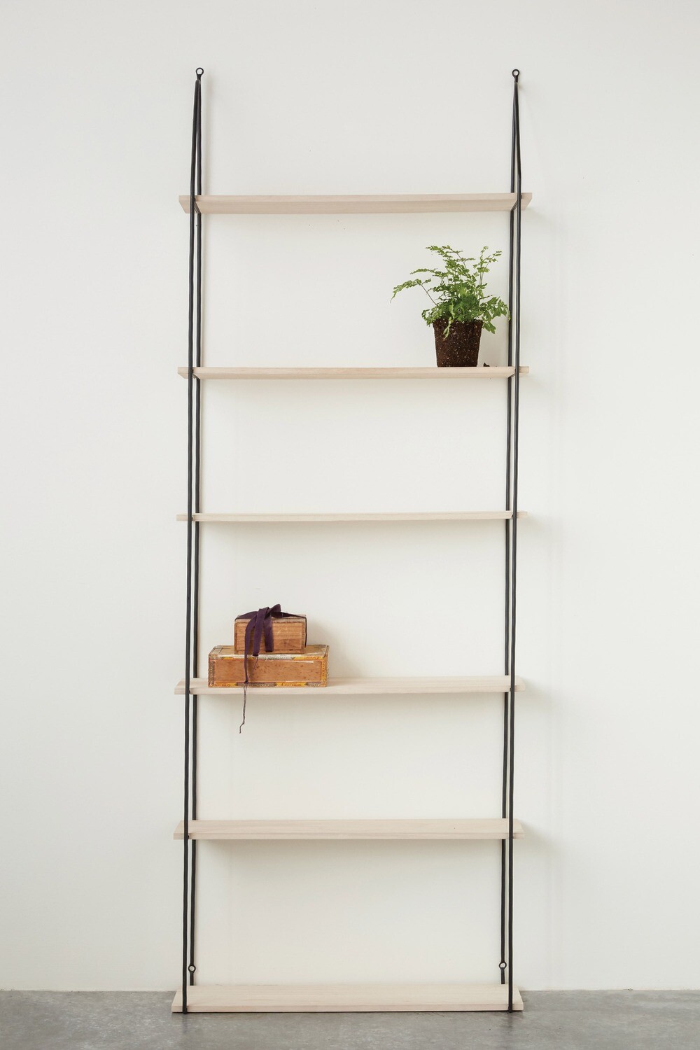6 Tier Metal & Wood Wall Shelves