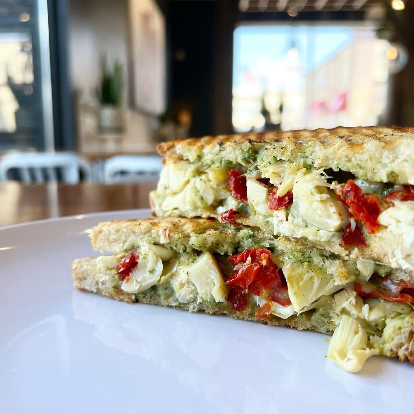 Pesto Artichoke Grilled Cheese