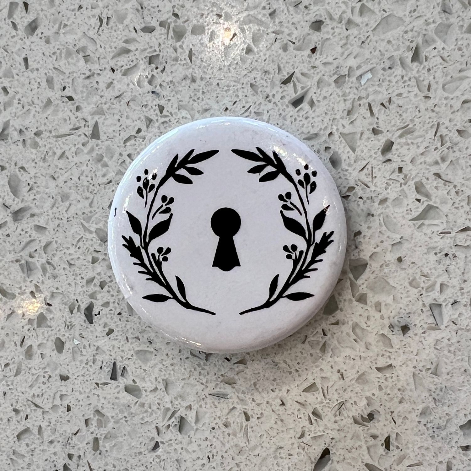 Copper Pony 1.25&quot; White  Button