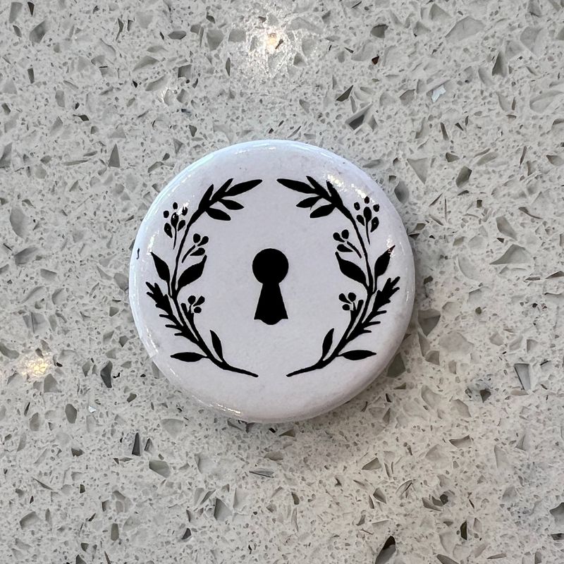Copper Pony 1.25&quot; White  Button