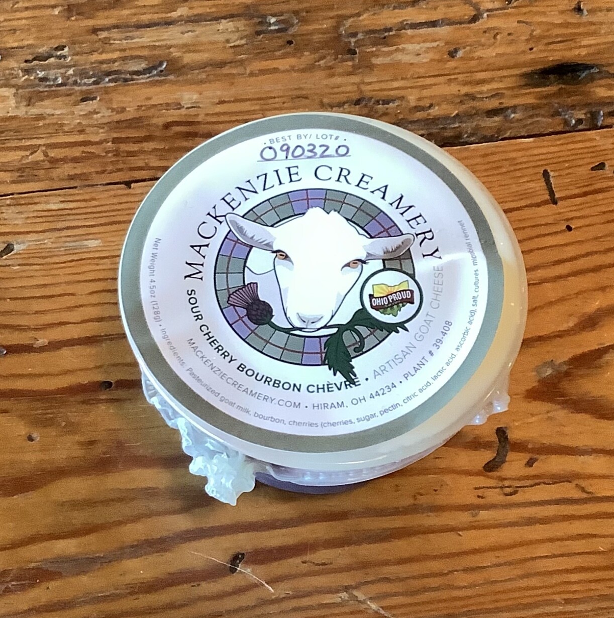 MacKenzie Creamery Sour Cherry Bourbon Chevre MacKenzie Creamery Sour Cherry Bourbon Chevre