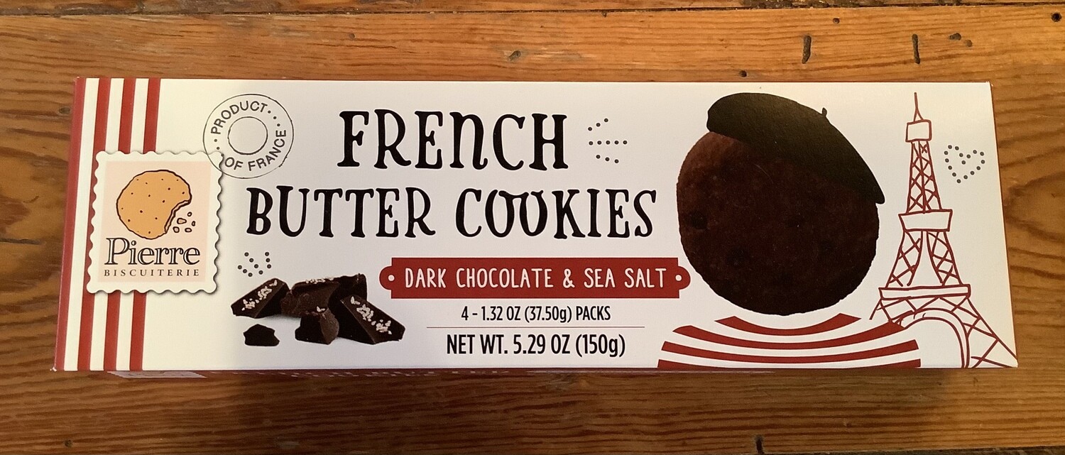 Pierrre French Butter Cookies DARK CHOCOLATE &amp; SEA SALT(5.29 oz)