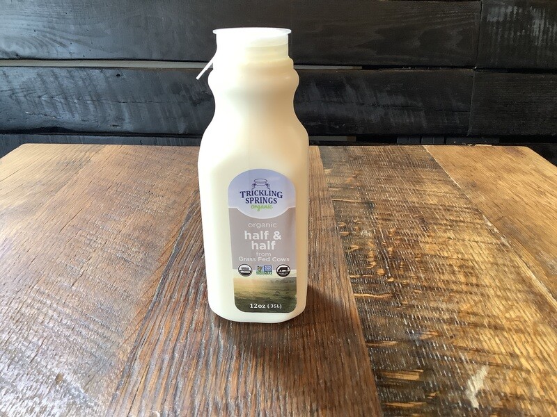 Trickling Springs Organic HALF AND HALF (12oz plastic)