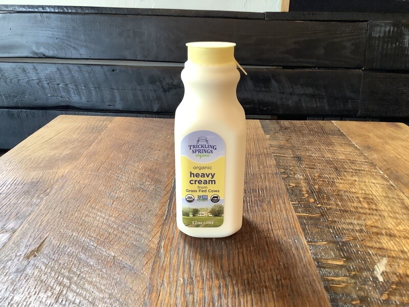 Trickling Springs Organic HEAVY CREAM (12oz plastic)