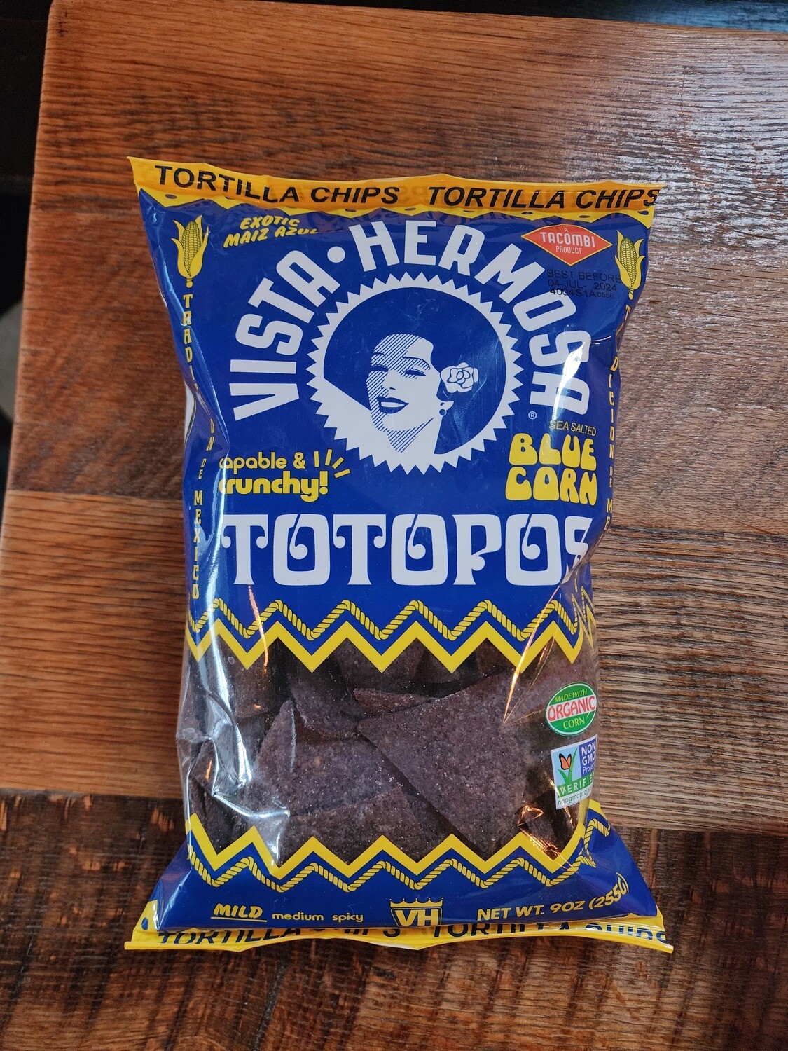 Vista Hermosa Totopos Blue Corn Tortilla Chips