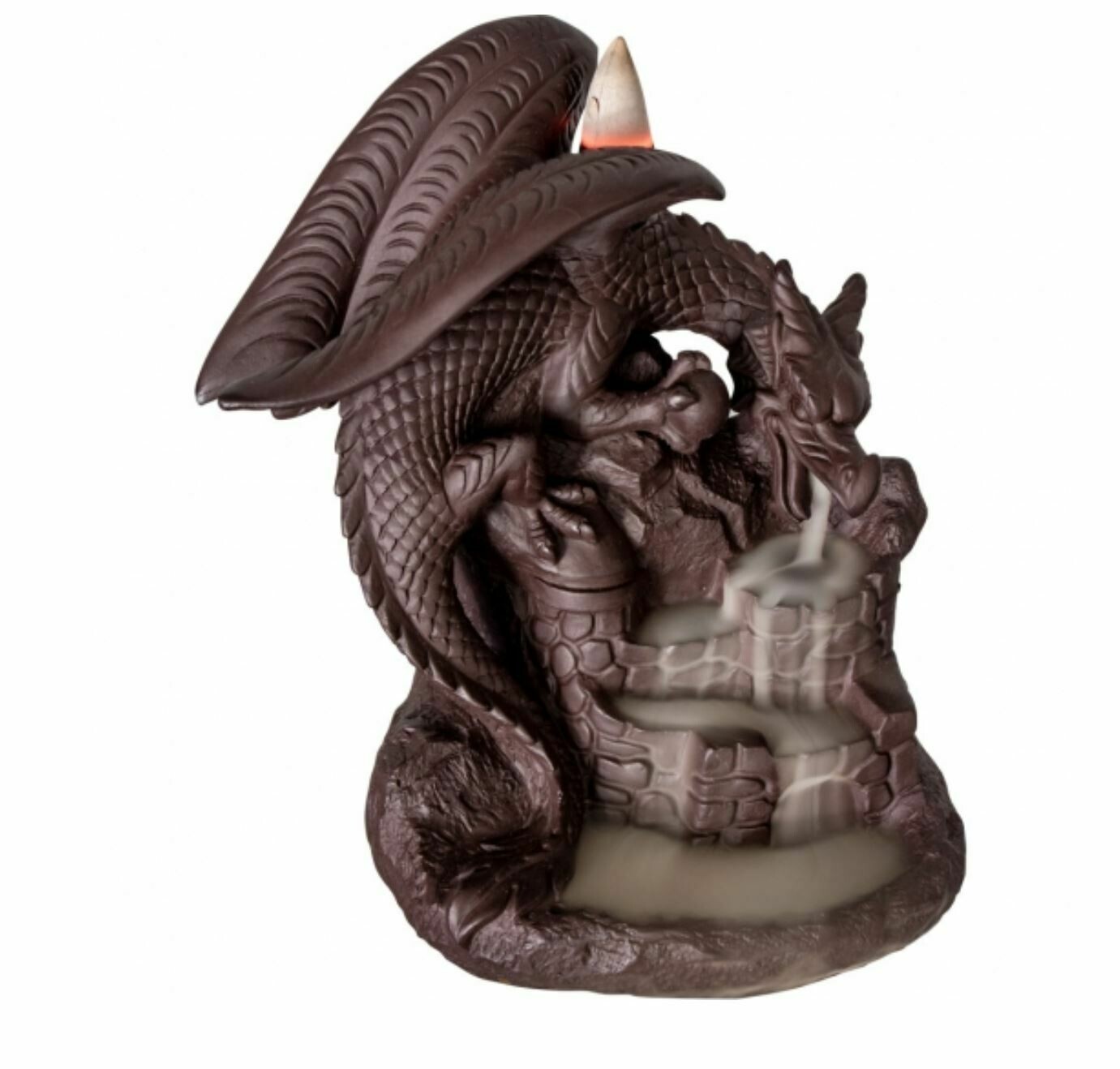 Ceramic Backflow Incense Burner - Dragon on Castle
