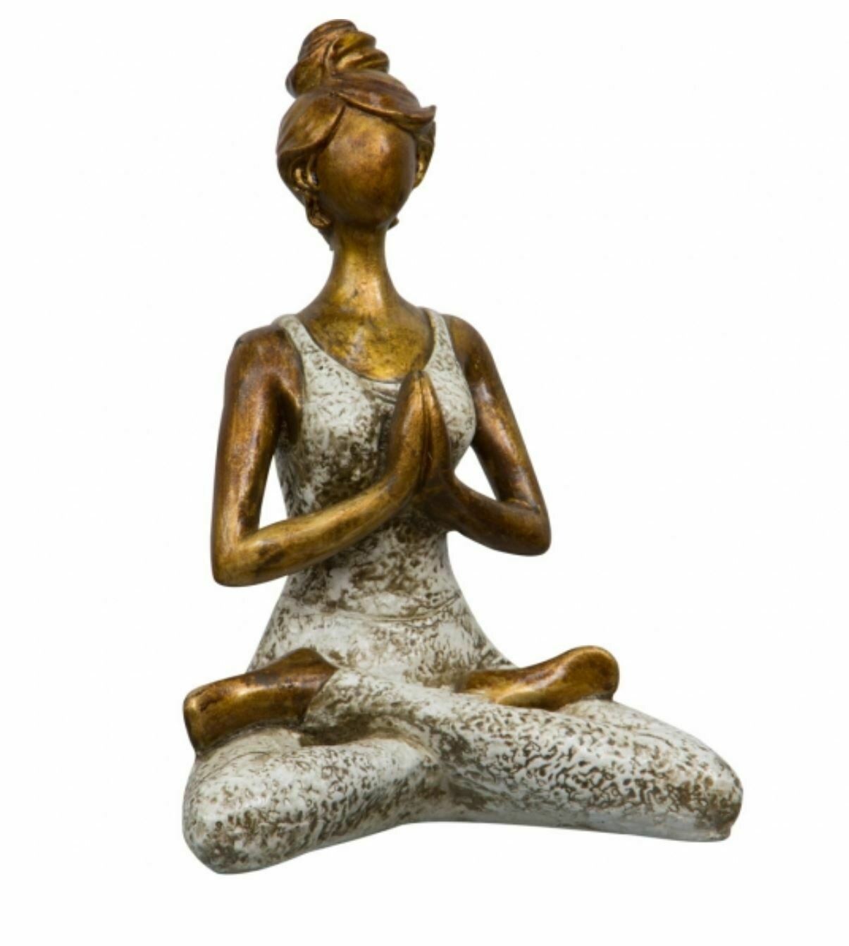 Resin Statue Yoga Lady - White