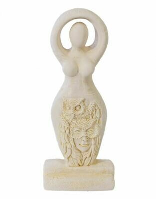 Gypsum Cement Owl Goddess Figurine