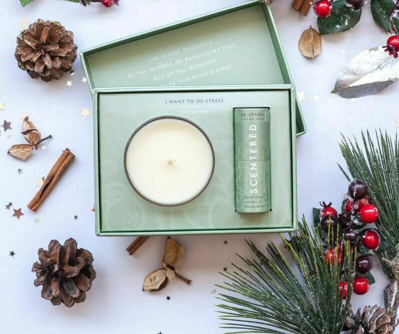 I Want to De-stress Candle and Balm Boxed Set