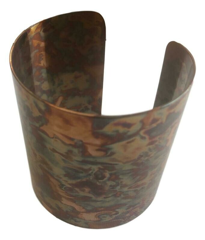 Rainbow Copper Wide Cuff Bracelet