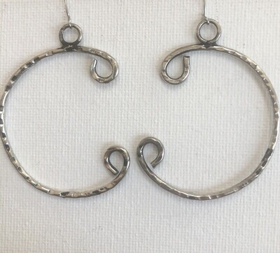 Silver Half Circle Hoop Earrings