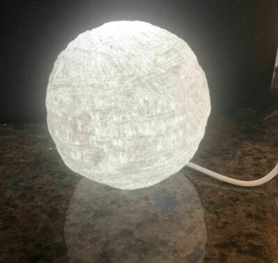 Round Selenite Crystal Harmony USB/LED Accent Lamp