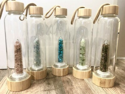 Gemstone Crystal Glass Water Bottles