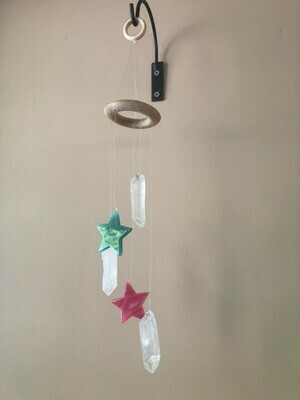Star and Quartz Points Mobile Pink/Green