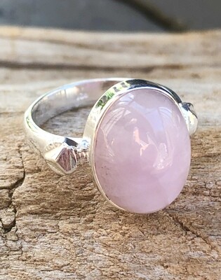 Pink Kunzite Gemstone Statement Ring Size 8