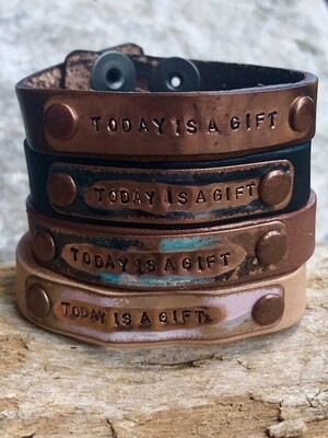 Kate Mesta Today is a Gift Leather Snap Bracelet