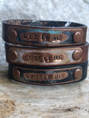 Kate Mesta Let It Be leather Snap Bracelet