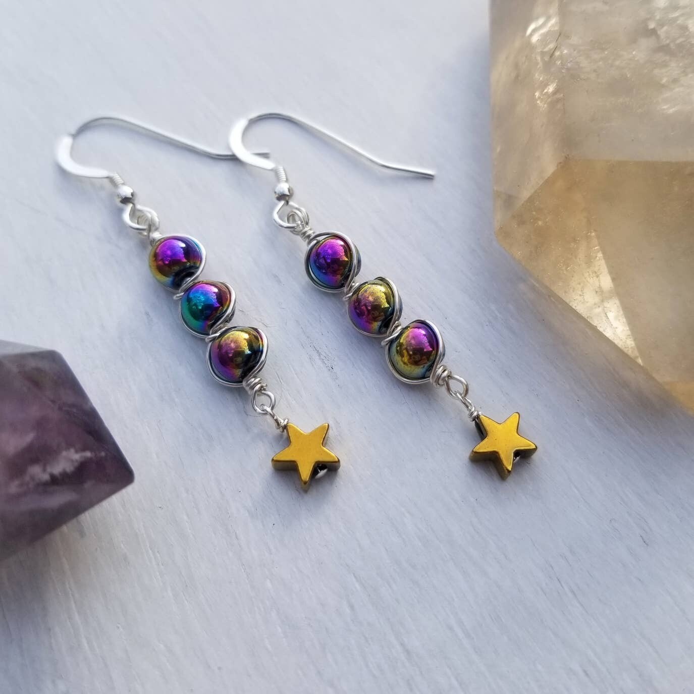 Galaxy Collection Shooting star Linear Earrings