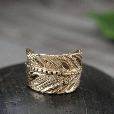 Brass Feather Ring