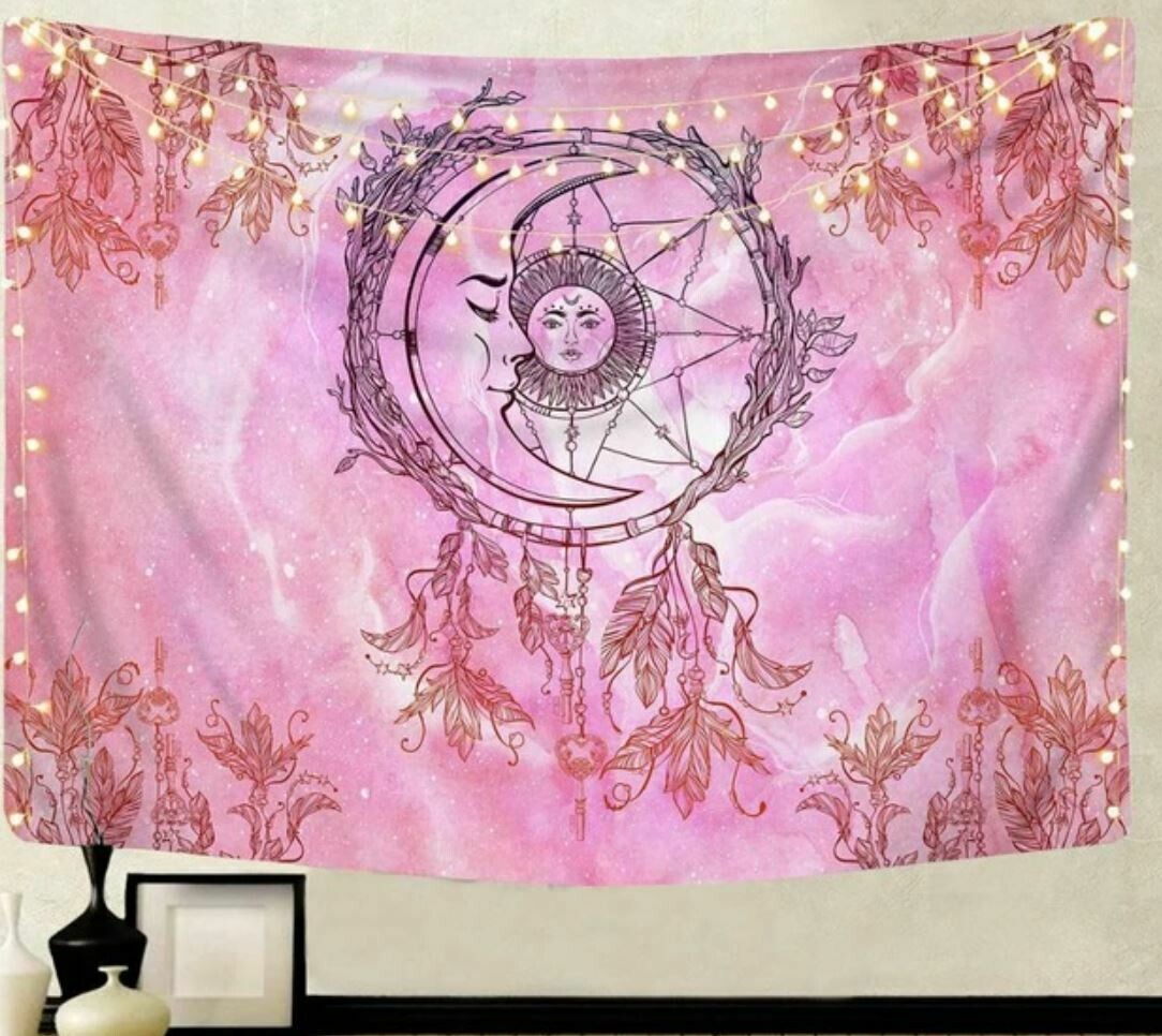 Moon Feathers Bohemian Tapestry 79
