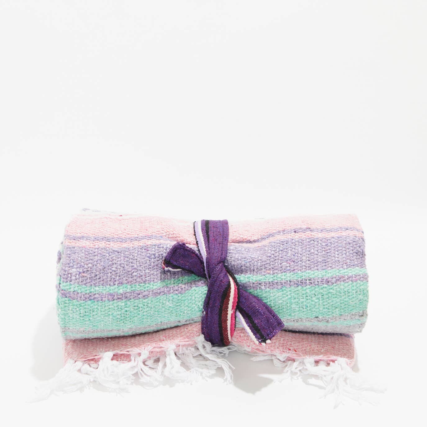 Mexican Falsa Serape Woven Blanket Pastel